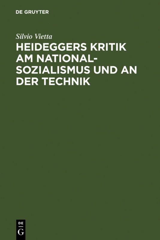 Vorderes Coverbild Heideggers Kritik am Nationalsozialismus und an der Technik