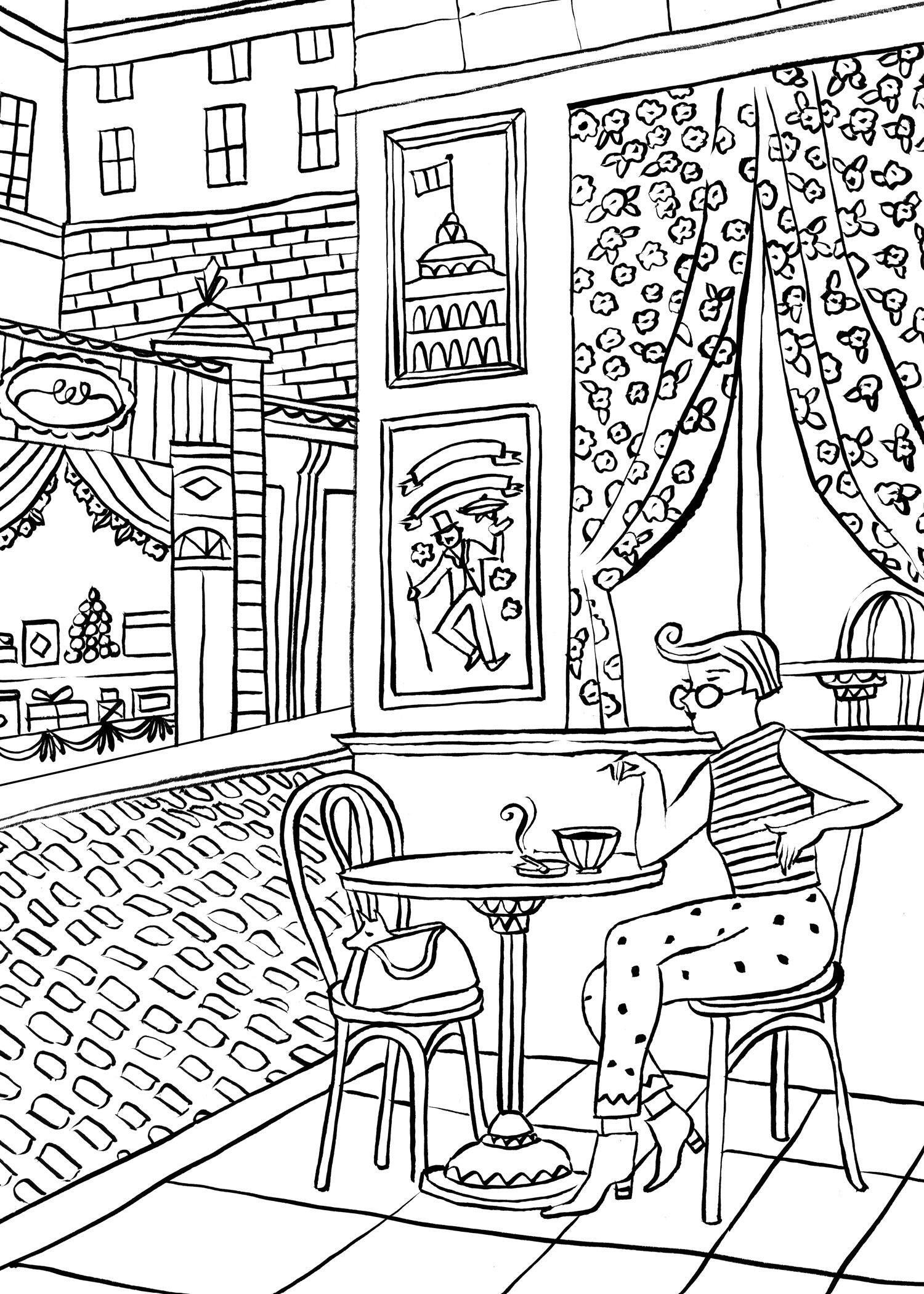 Beispielinhalt (Bild) Iconic Paris Coloring Book