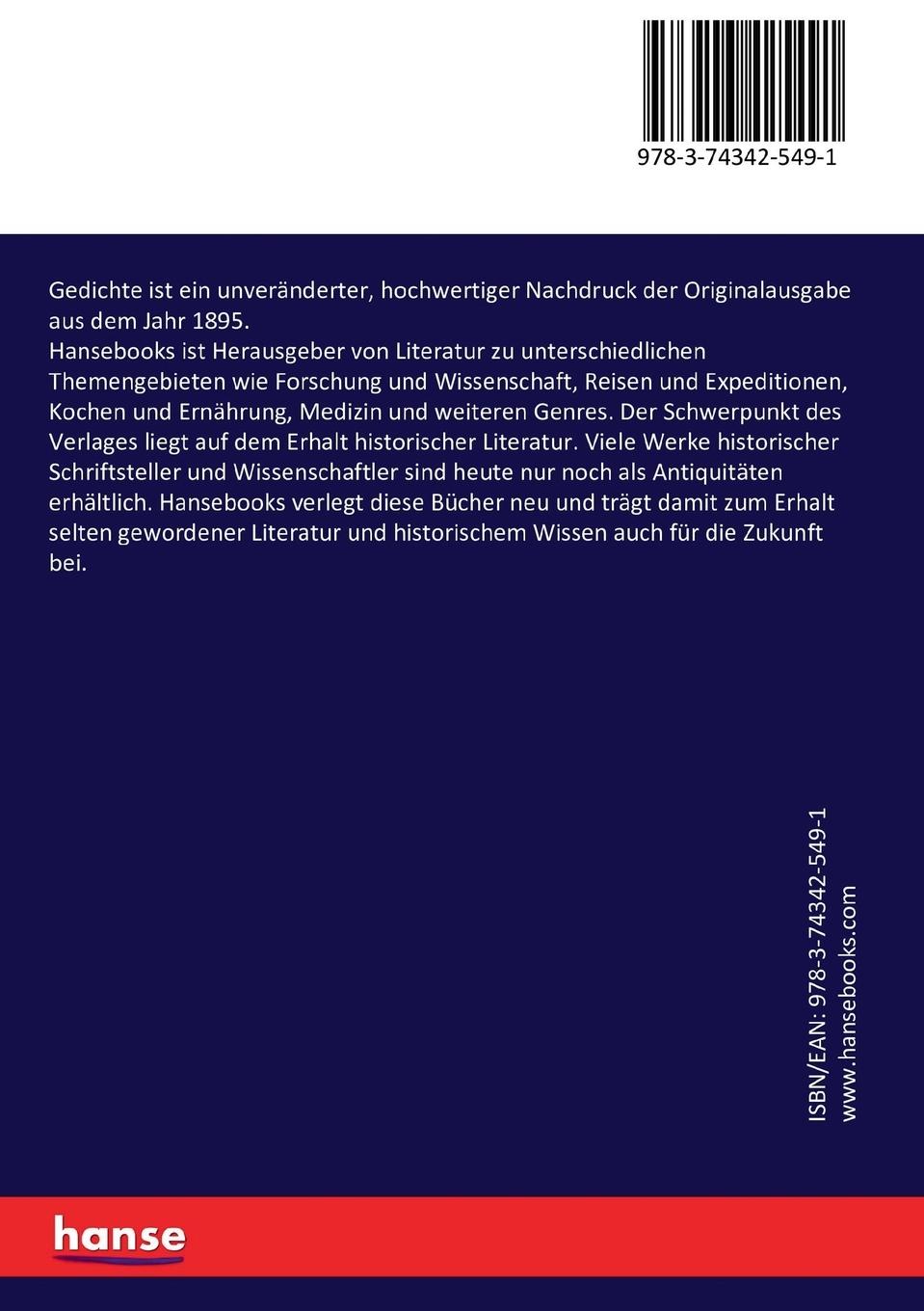 Rückseitencover Gedichte