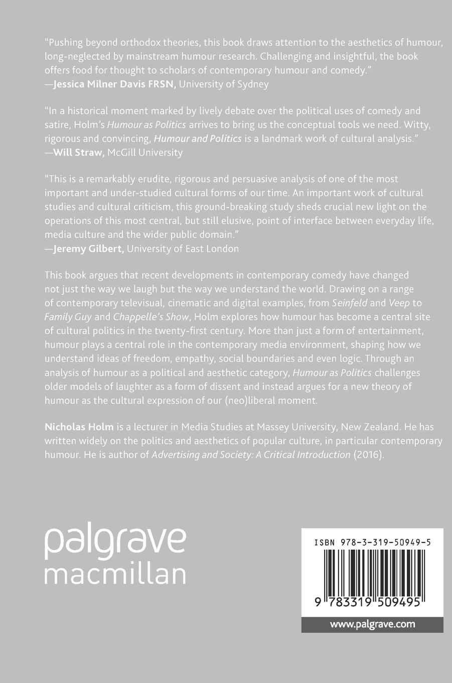 Rückseitencover Humour as Politics