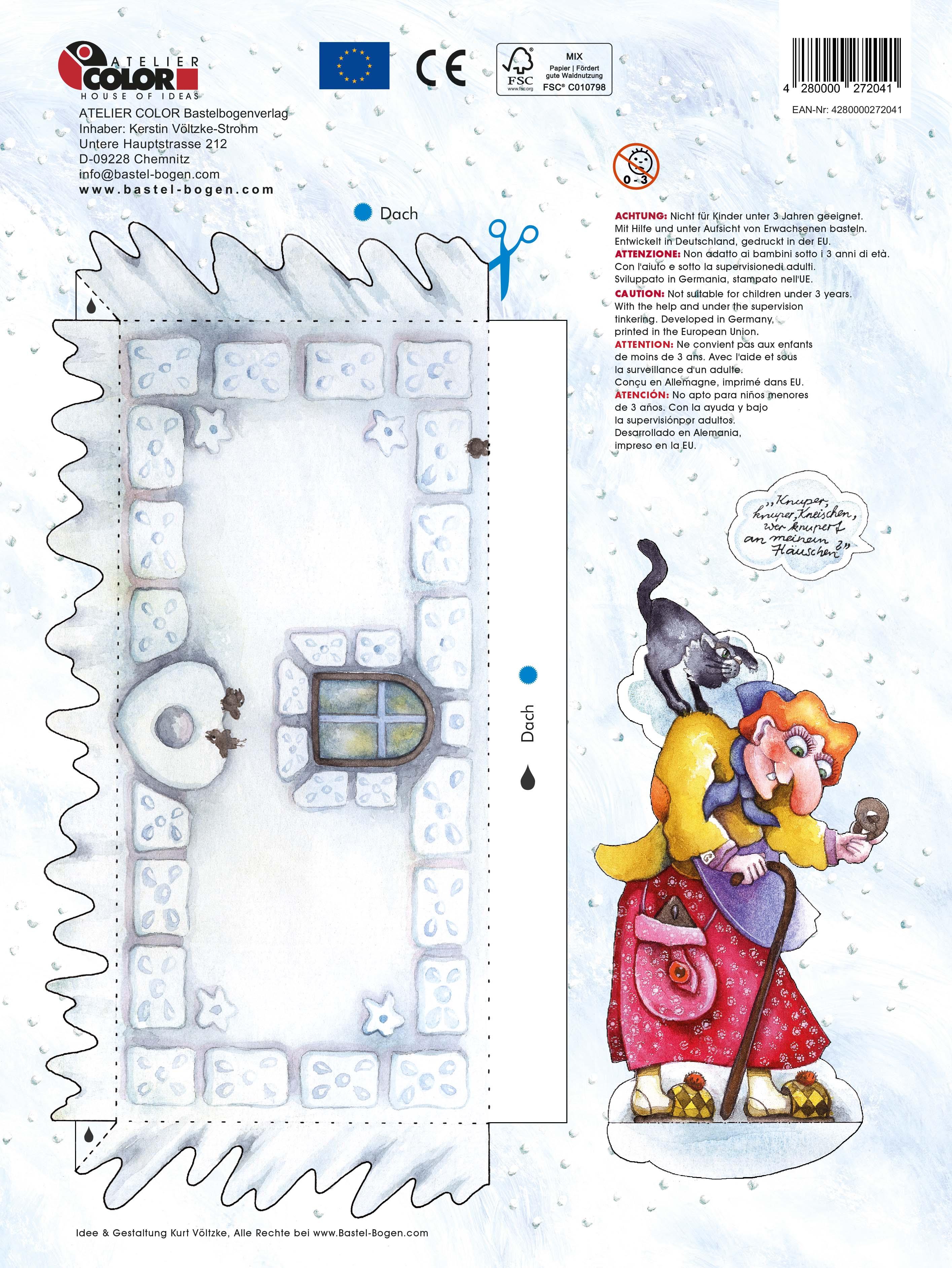 Rückseitencover Lichterhaus Hänsel und Gretel Bastelbogen