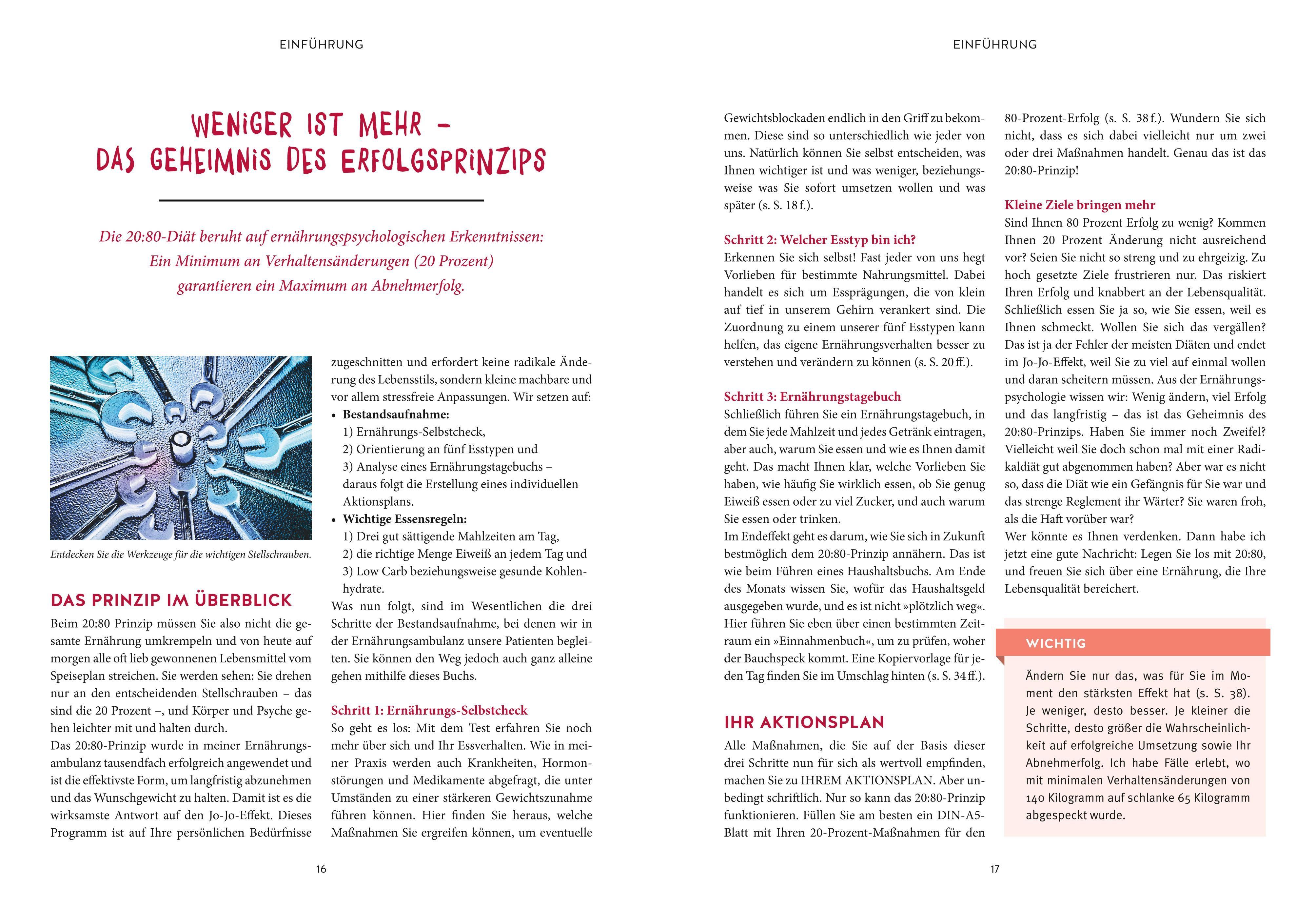 Beispielinhalt (Bild) Abnehmen nach dem 20:80-Prinzip