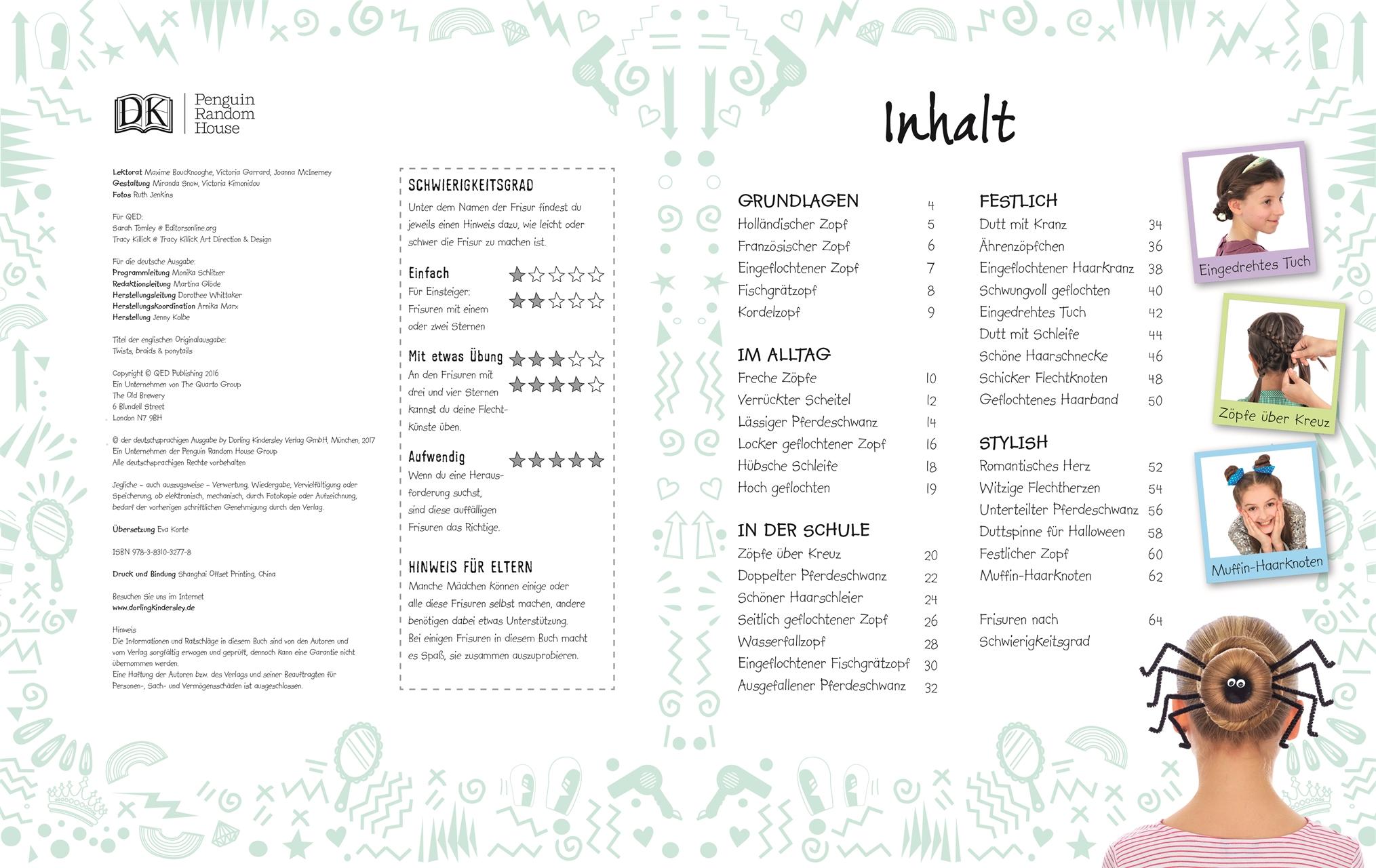 Beispielinhalt (Bild) Zöpfe, Knoten, Flechtfrisuren