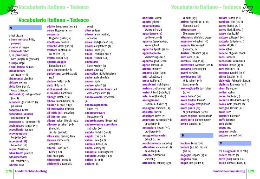 Beispielinhalt (Bild) Tedesco - parola per parola (Deutsch als Fremdsprache, italienische Ausgabe)