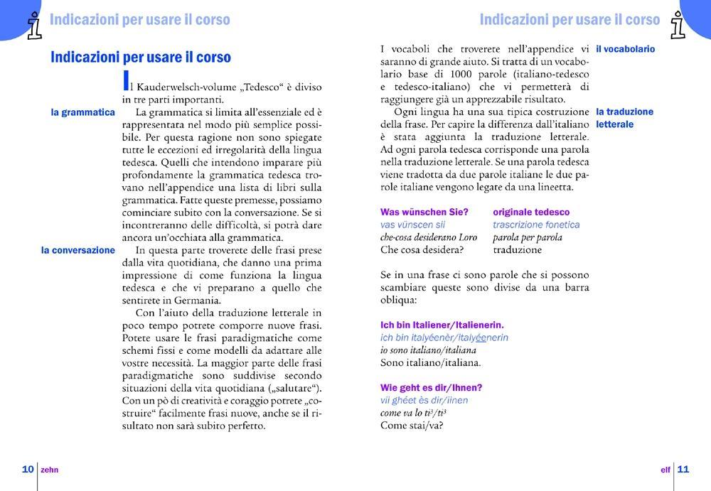 Beispielinhalt (Bild) Tedesco - parola per parola (Deutsch als Fremdsprache, italienische Ausgabe)
