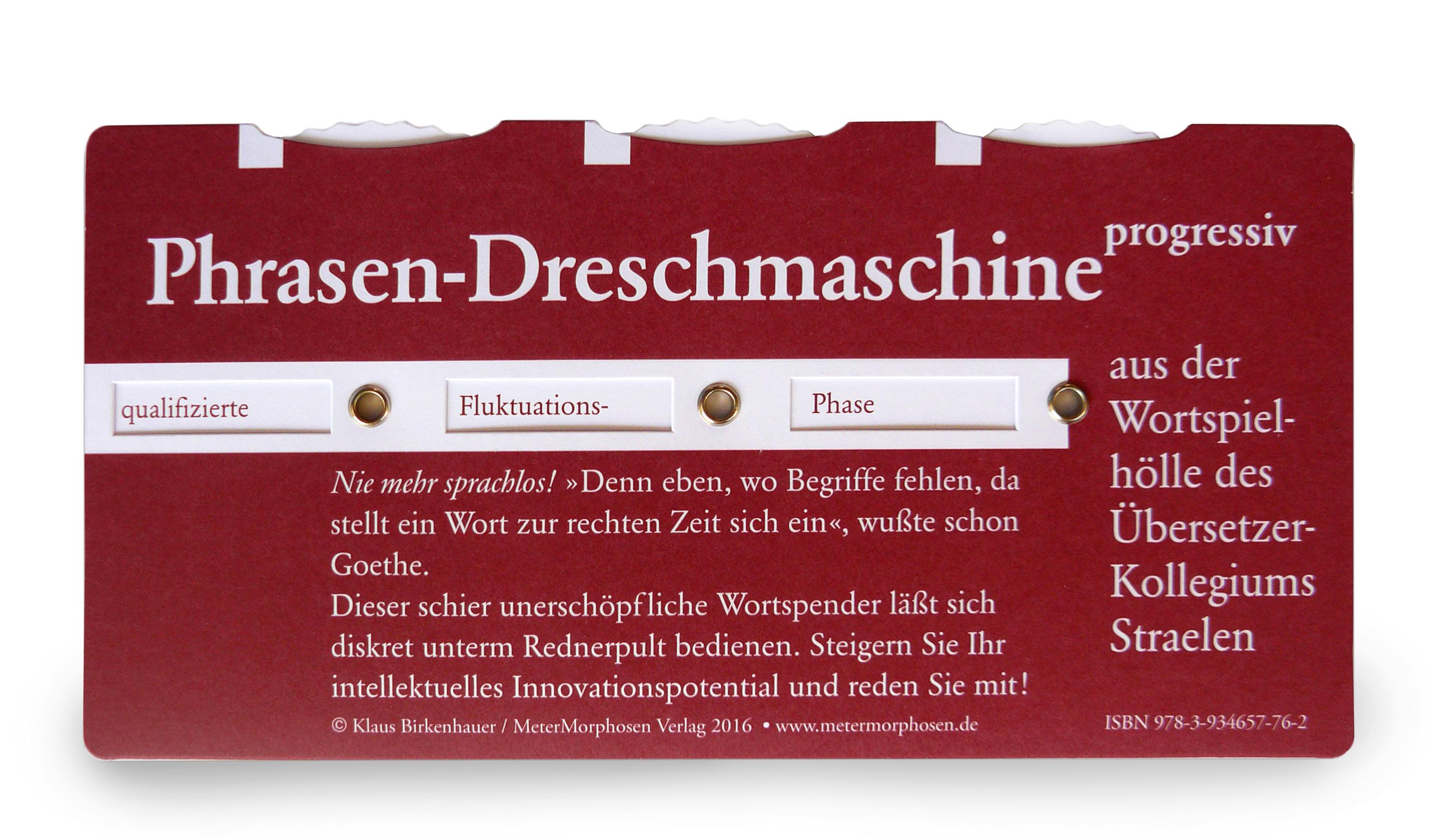 Rückseitencover Phrasendreschmaschine