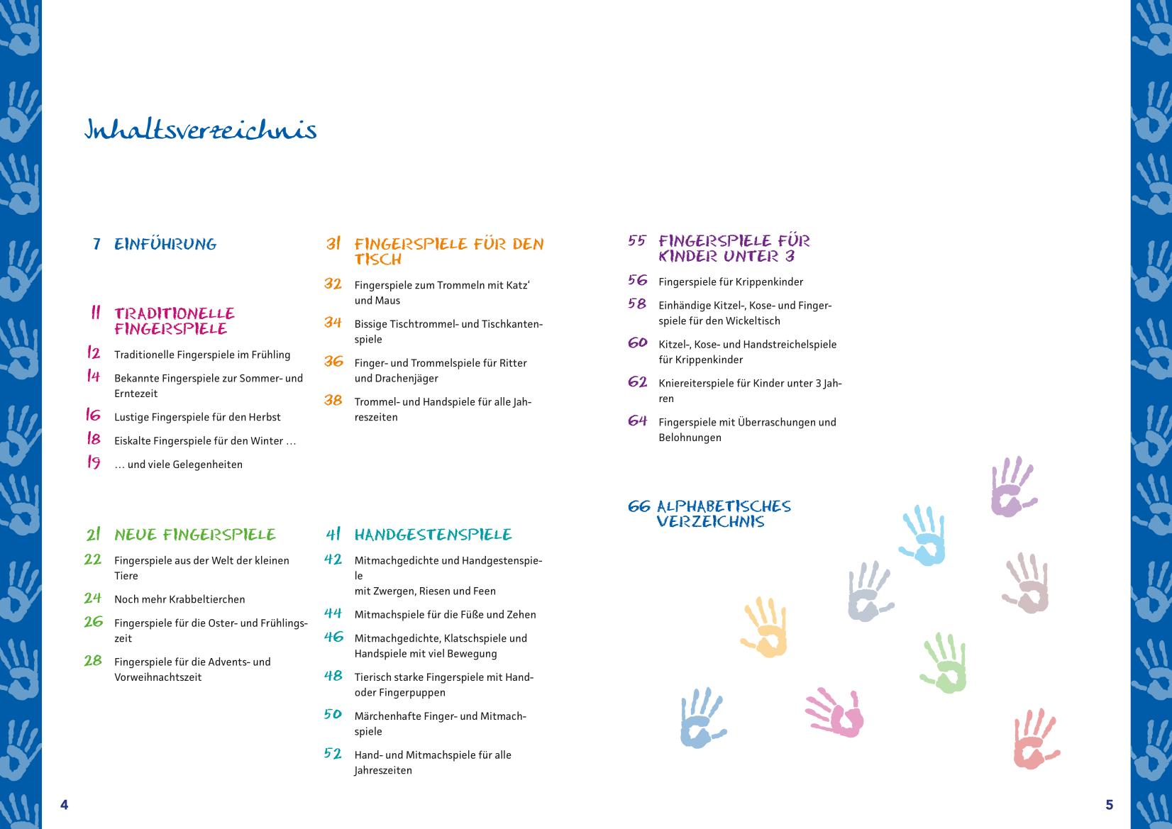 Beispielinhalt (Bild) Die schönsten Fingerspiele