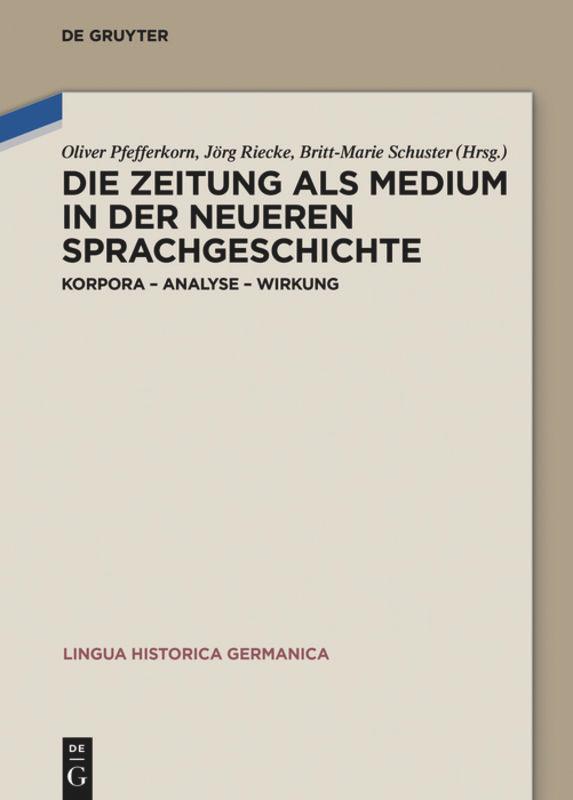 Vorderes Coverbild Die Zeitung als Medium in der neueren Sprachgeschichte