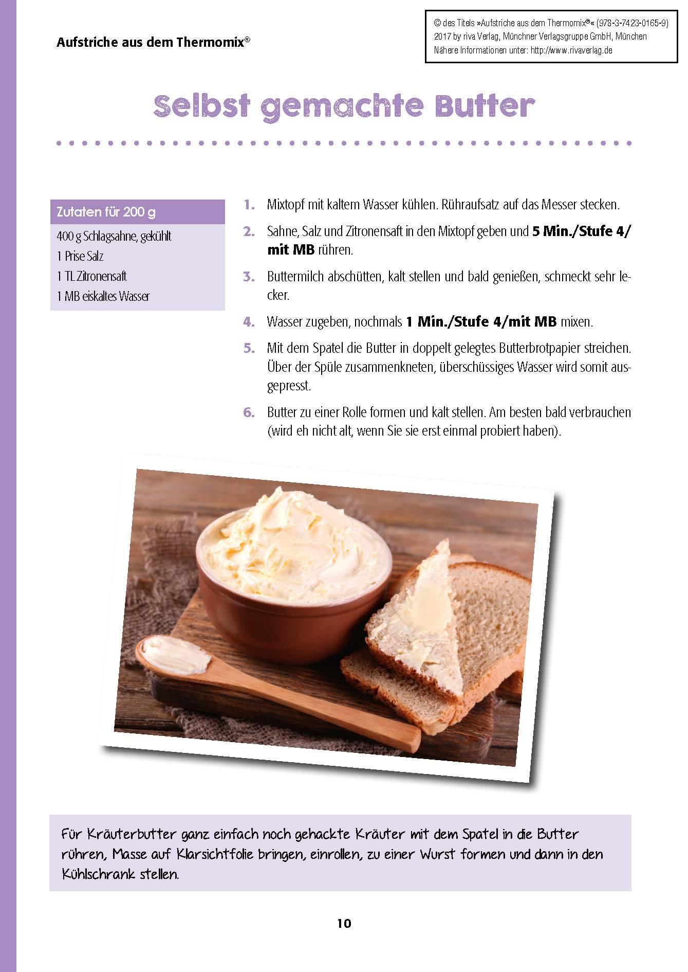 Beispielinhalt (Bild) Aufstriche aus dem Thermomix®
