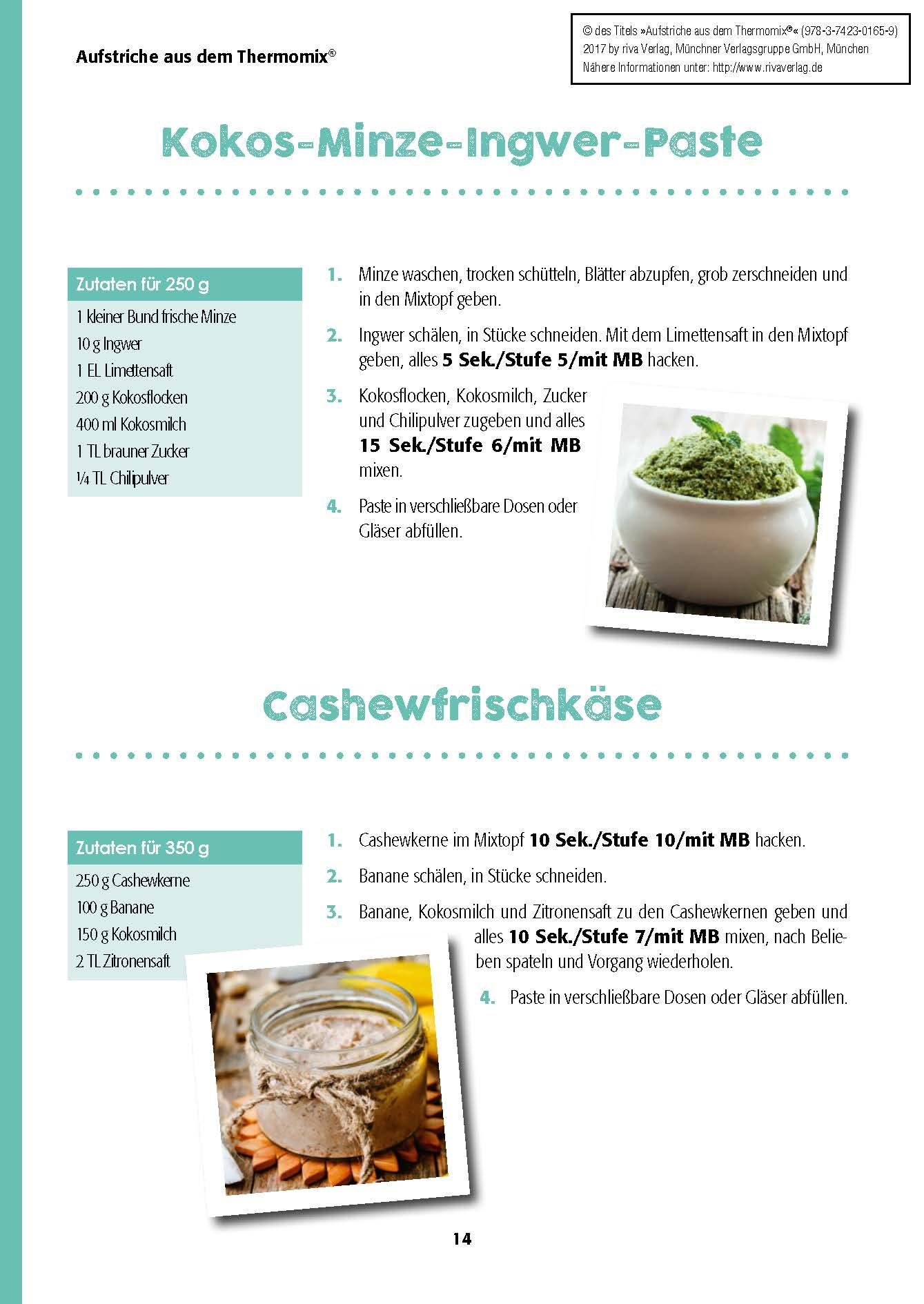 Beispielinhalt (Bild) Aufstriche aus dem Thermomix®