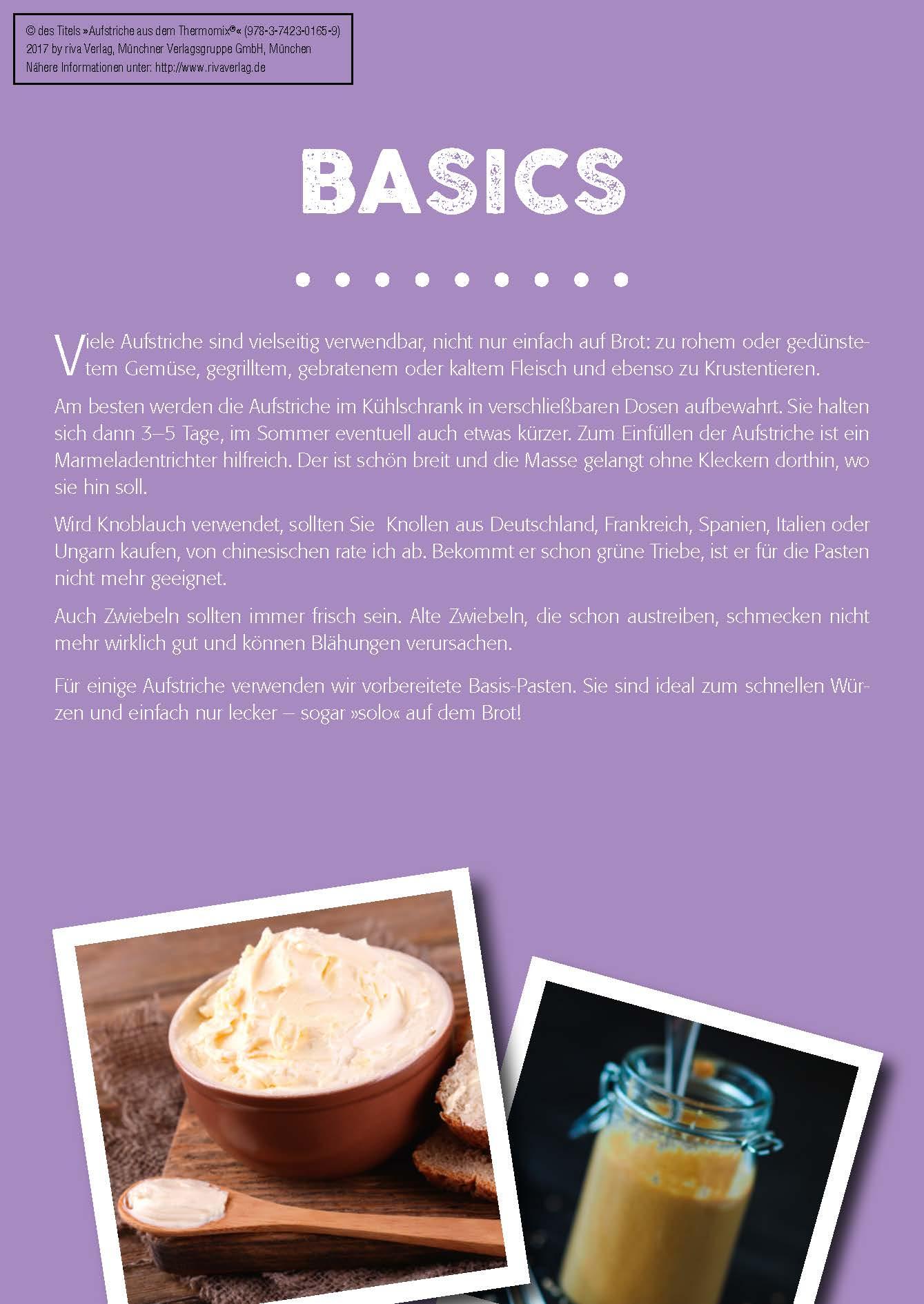 Beispielinhalt (Bild) Aufstriche aus dem Thermomix®