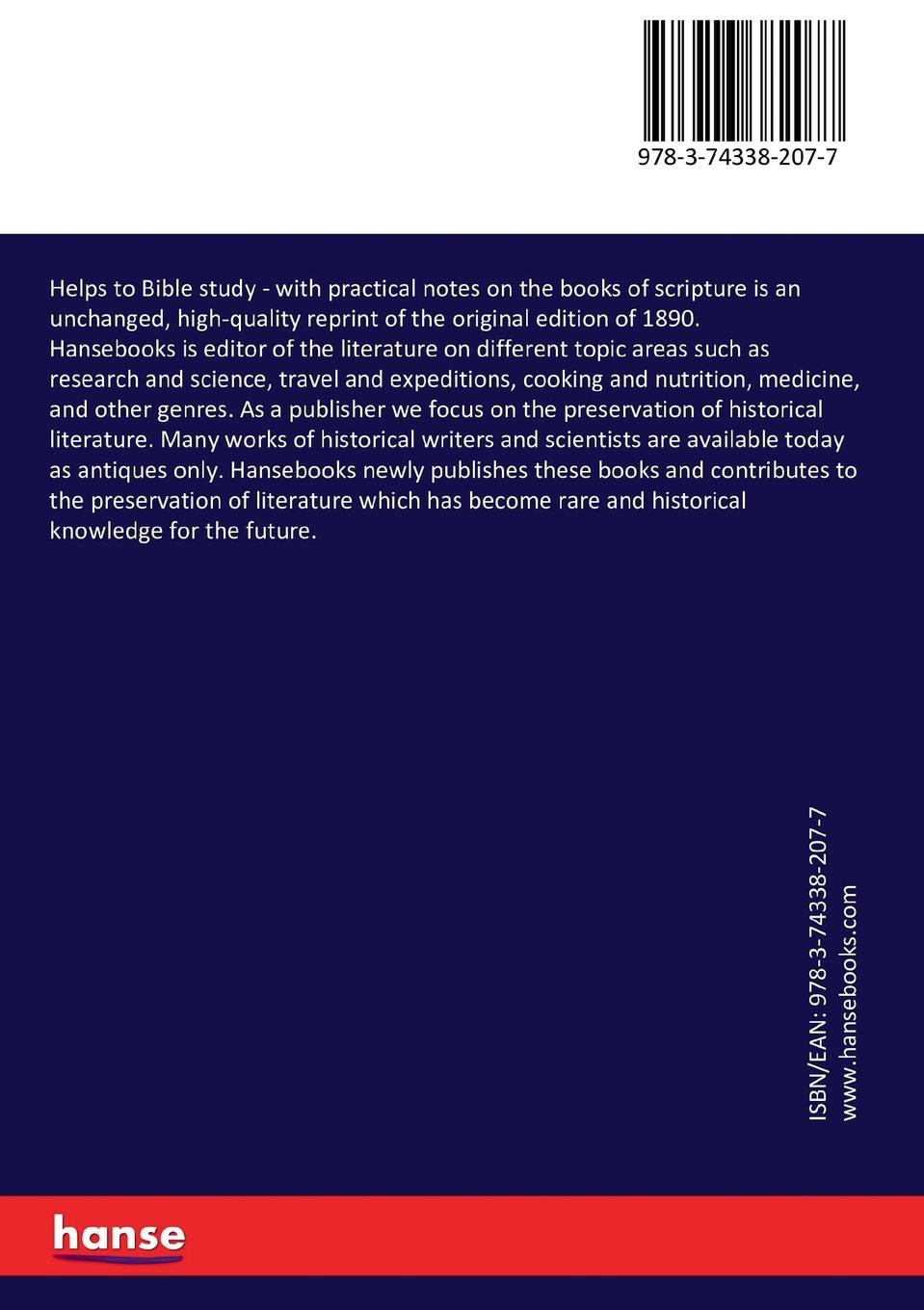 Rückseitencover Helps to Bible study