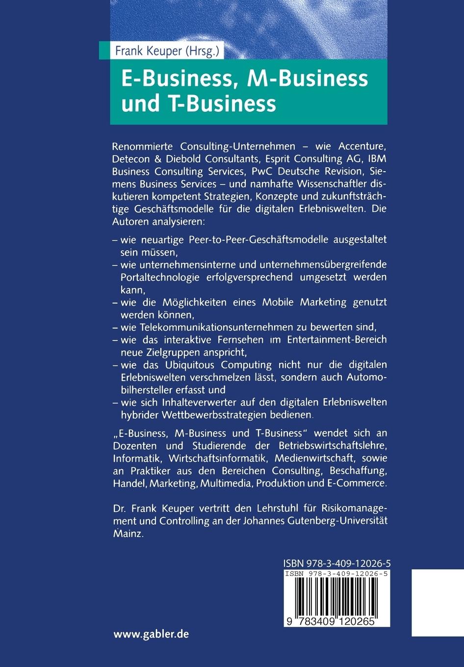 Rückseitencover E-Business, M-Business und T-Business
