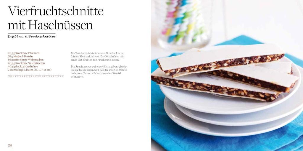 Beispielinhalt (Bild) Müsliriegel und Fruchtschnitten