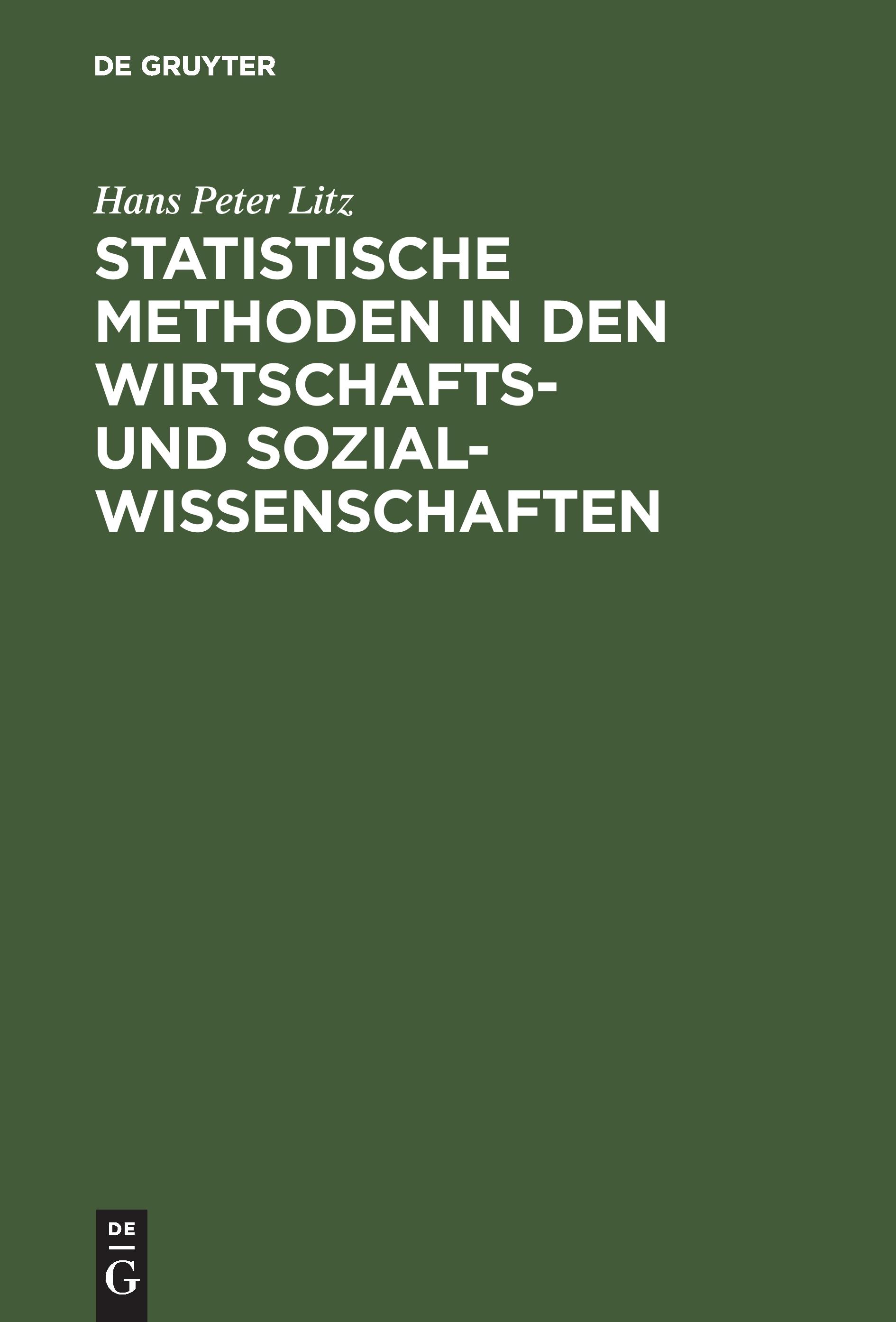 Vorderes Coverbild Statistische Methoden in den Wirtschafts- und Sozialwissenschaften