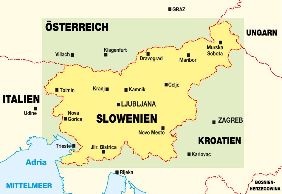 Beispielinhalt (Bild) Slowenien SL600. Straßenkarte 1 : 250 000