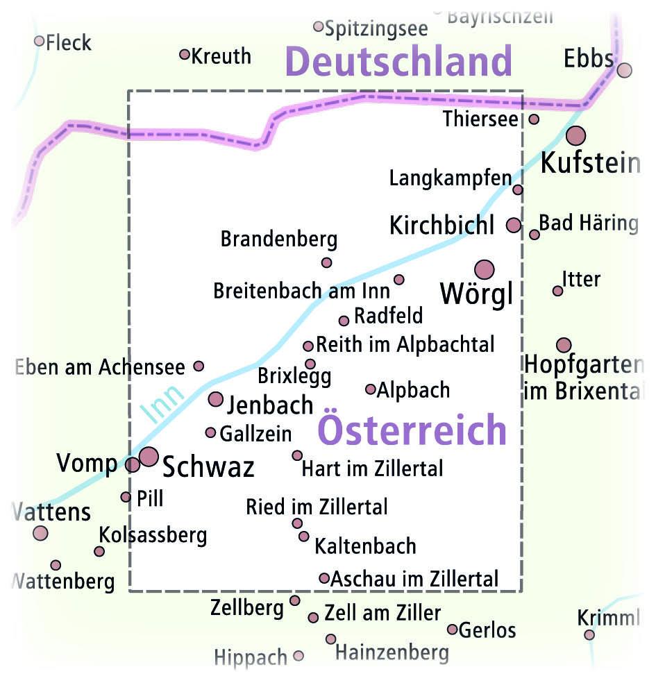 Beispielinhalt (Bild) Vorderes Zillertal /Achensee /Alpbachtal /Wildschönau. Wander- und Radkarte 1 : 35 000