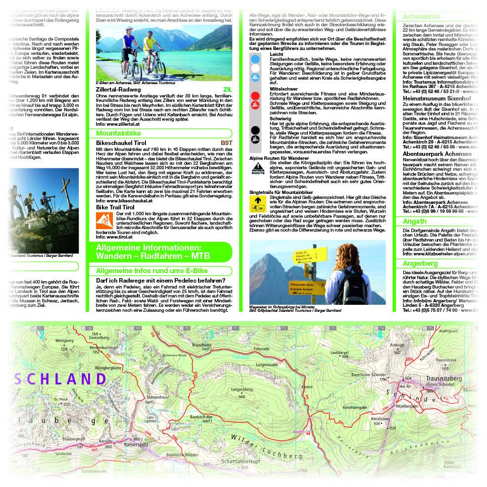 Beispielinhalt (Bild) Vorderes Zillertal /Achensee /Alpbachtal /Wildschönau. Wander- und Radkarte 1 : 35 000