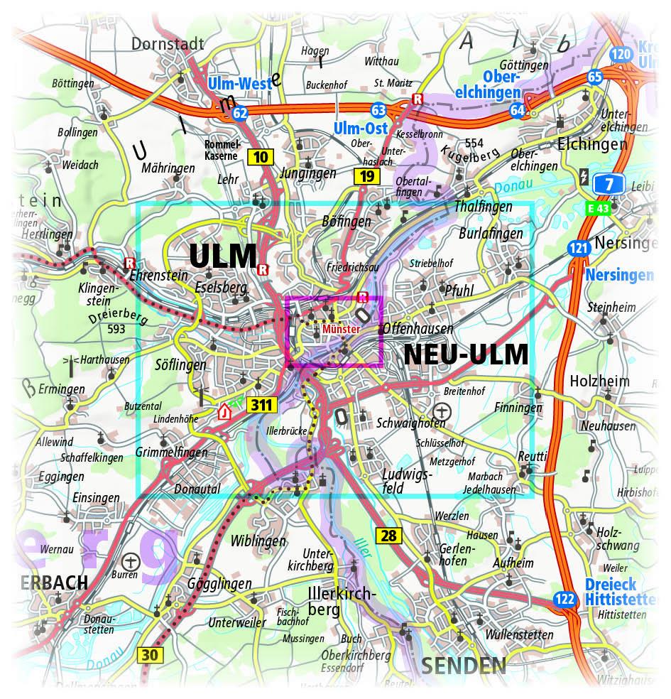 Beispielinhalt (Bild) Ulm / Neu-Ulm 1:14 000
