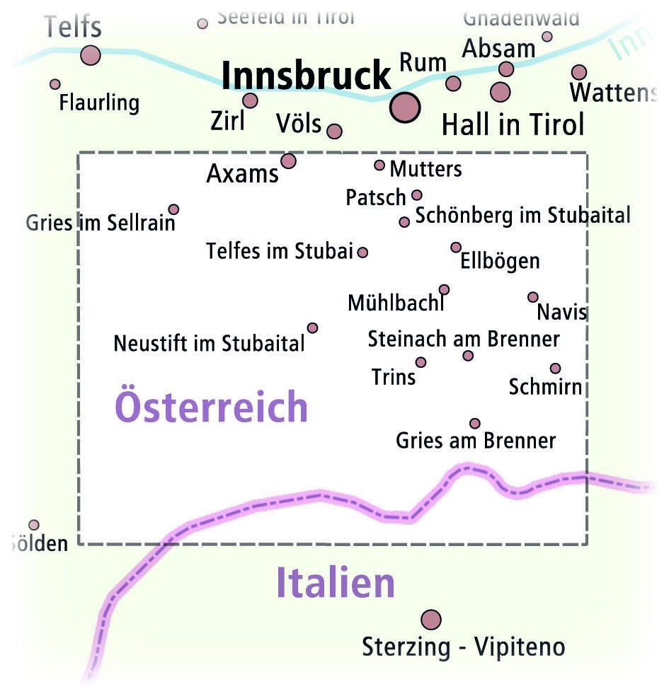 Beispielinhalt (Bild) Stubaier Alpen, Stubaital, Wipptal  Wander- und Radkarte 1 : 35 000