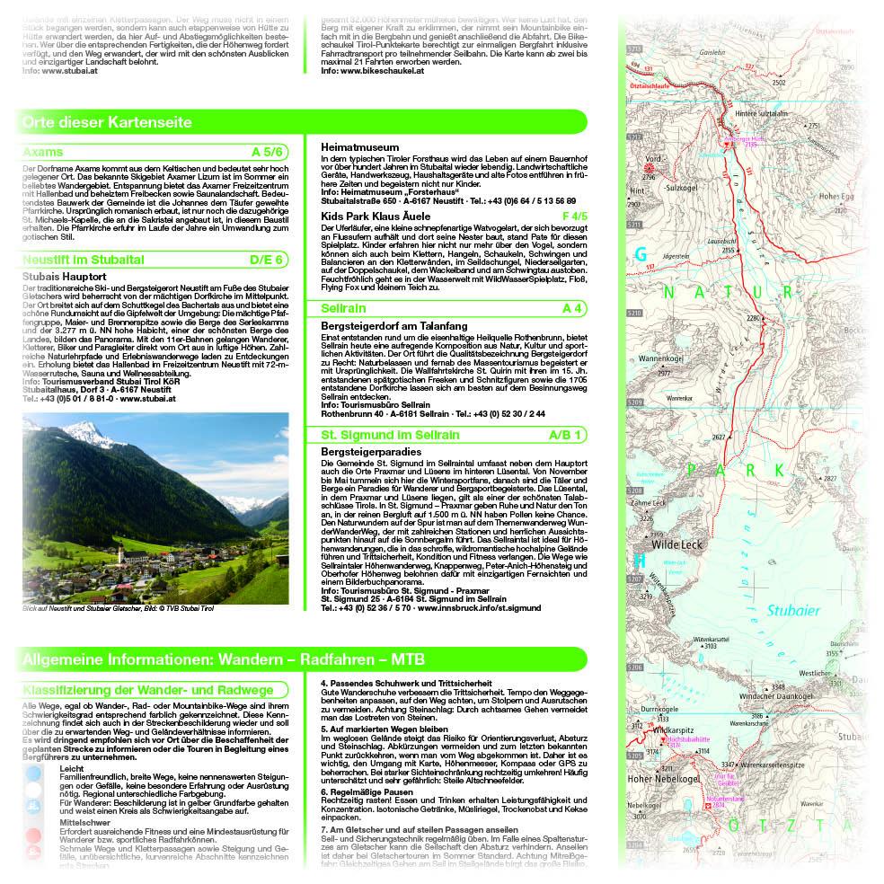 Beispielinhalt (Bild) Stubaier Alpen, Stubaital, Wipptal  Wander- und Radkarte 1 : 35 000