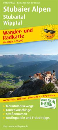 Vorderes Coverbild Stubaier Alpen, Stubaital, Wipptal  Wander- und Radkarte 1 : 35 000