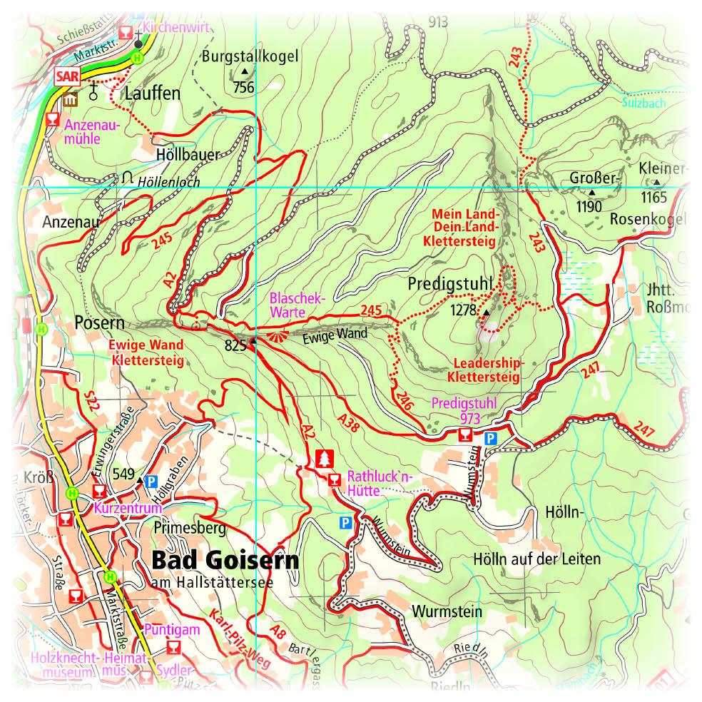 Beispielinhalt (Bild) Dachstein - Ausseerland. Bad Goisern, Hallstatt. Wander- und Radkarte 1 : 35 000