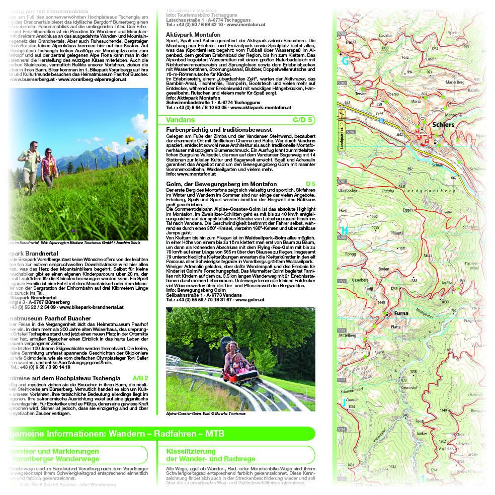 Beispielinhalt (Bild) Montafon, Klostertal, Brandnertal Wander- und Radkarte 1 : 35 000