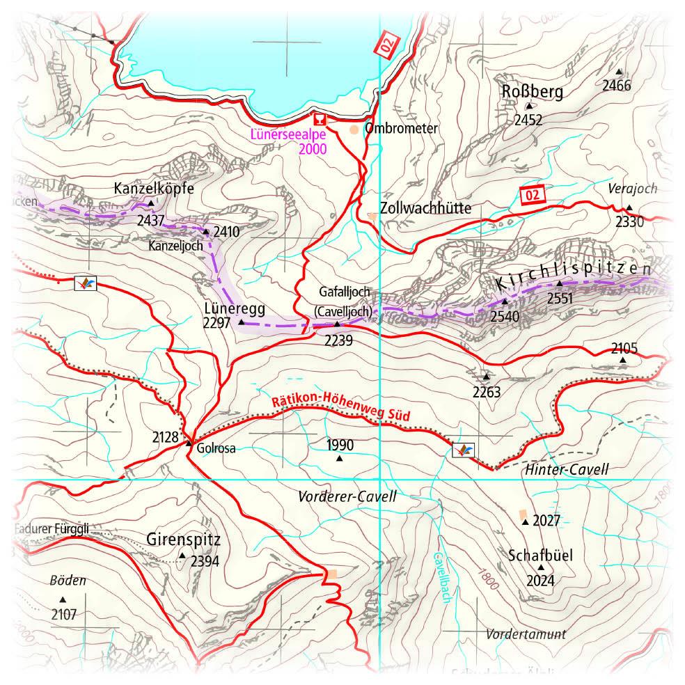 Beispielinhalt (Bild) Montafon, Klostertal, Brandnertal Wander- und Radkarte 1 : 35 000