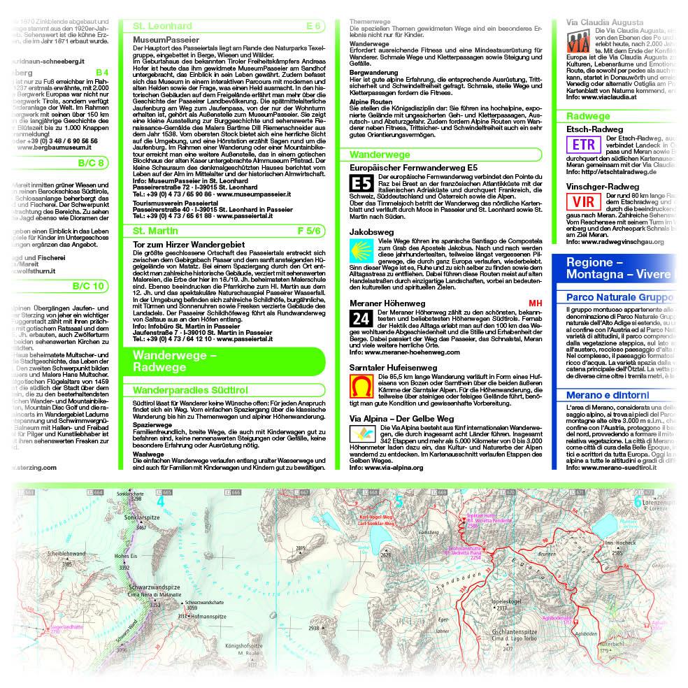 Beispielinhalt (Bild) Meran, Passeiertal, Ridnauntal / Merano, Val Passiria, Val Ridanna Wander- und Radkarte 1 : 35 000