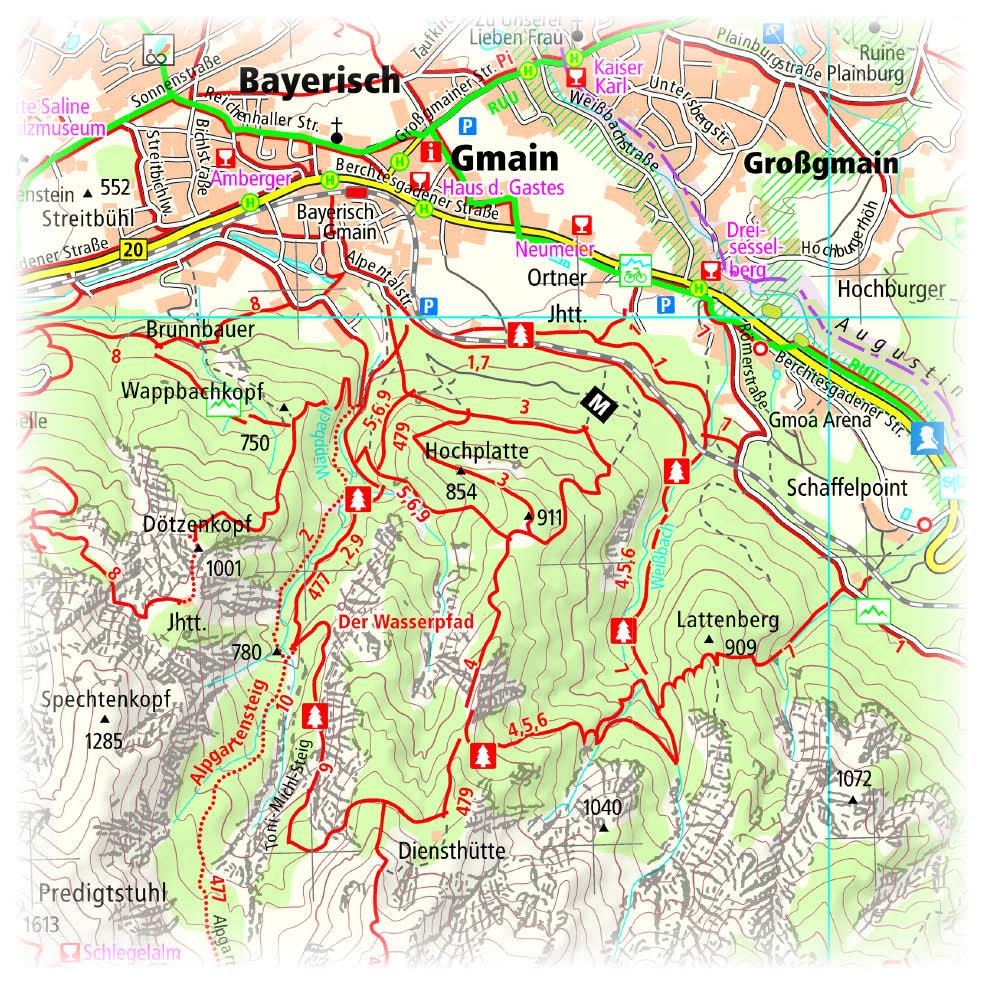 Beispielinhalt (Bild) Berchtesgadener Land, Bad Reichenhall, Königssee 1:35 000