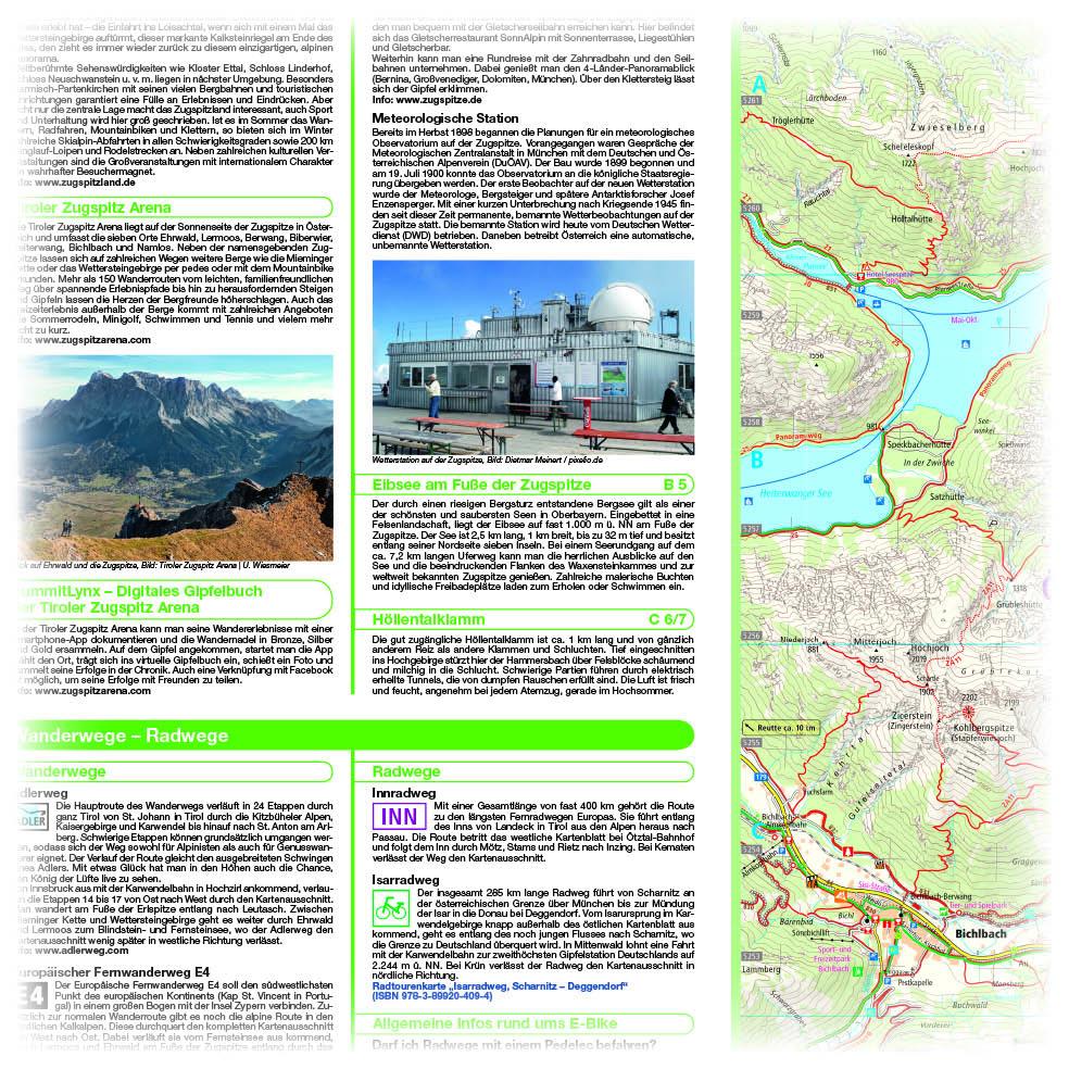 Beispielinhalt (Bild) Zugspitze - Wettersteingebirge - Mieminger Kette. Wander- und Radkarte 1 : 35 000
