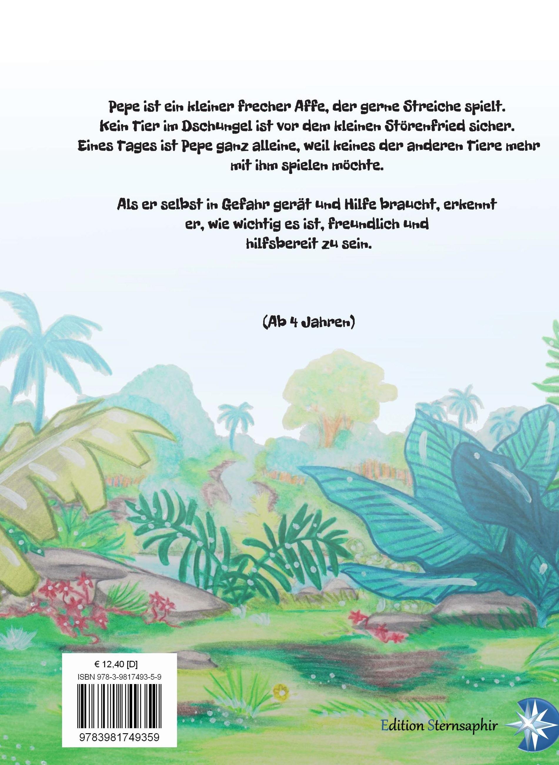 Rückseitencover Pepe - der freche Affe