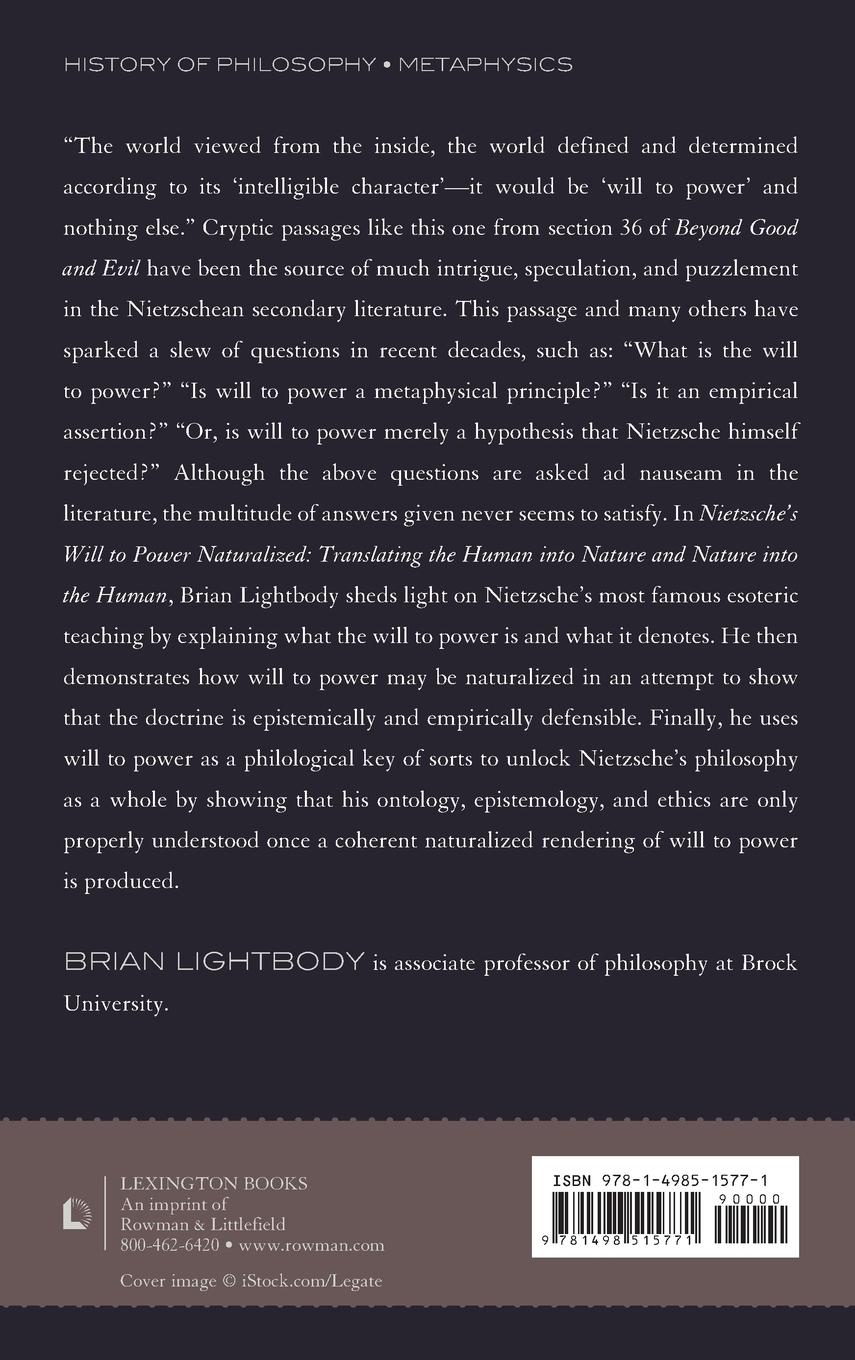 Rückseitencover Nietzsche's Will to Power Naturalized