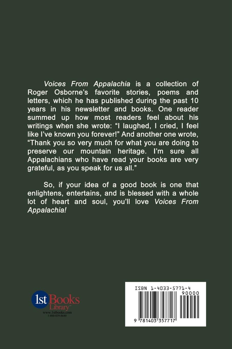 Rückseitencover Voices from Appalachia