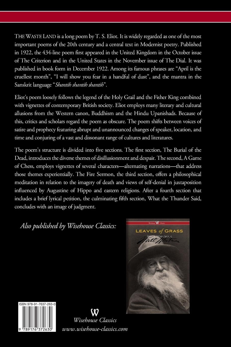 Rückseitencover The Waste Land (Wisehouse Classics - Original Authoritative Edition)
