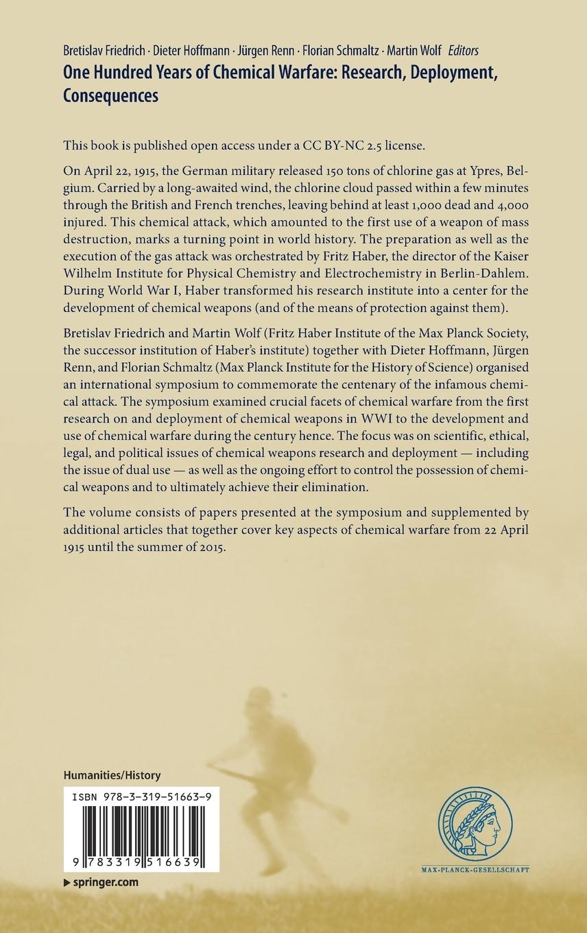 Rückseitencover One Hundred Years of Chemical Warfare: Research, Deployment, Consequences