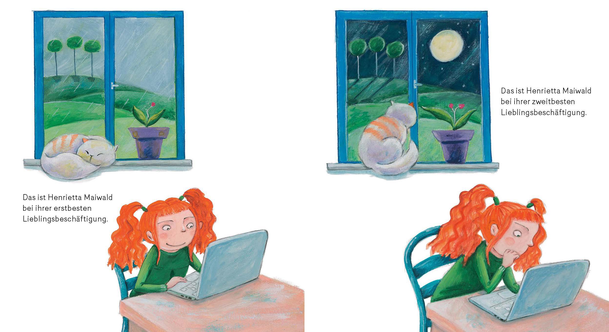 Beispielinhalt (Bild) Henrietta spürt den Wind