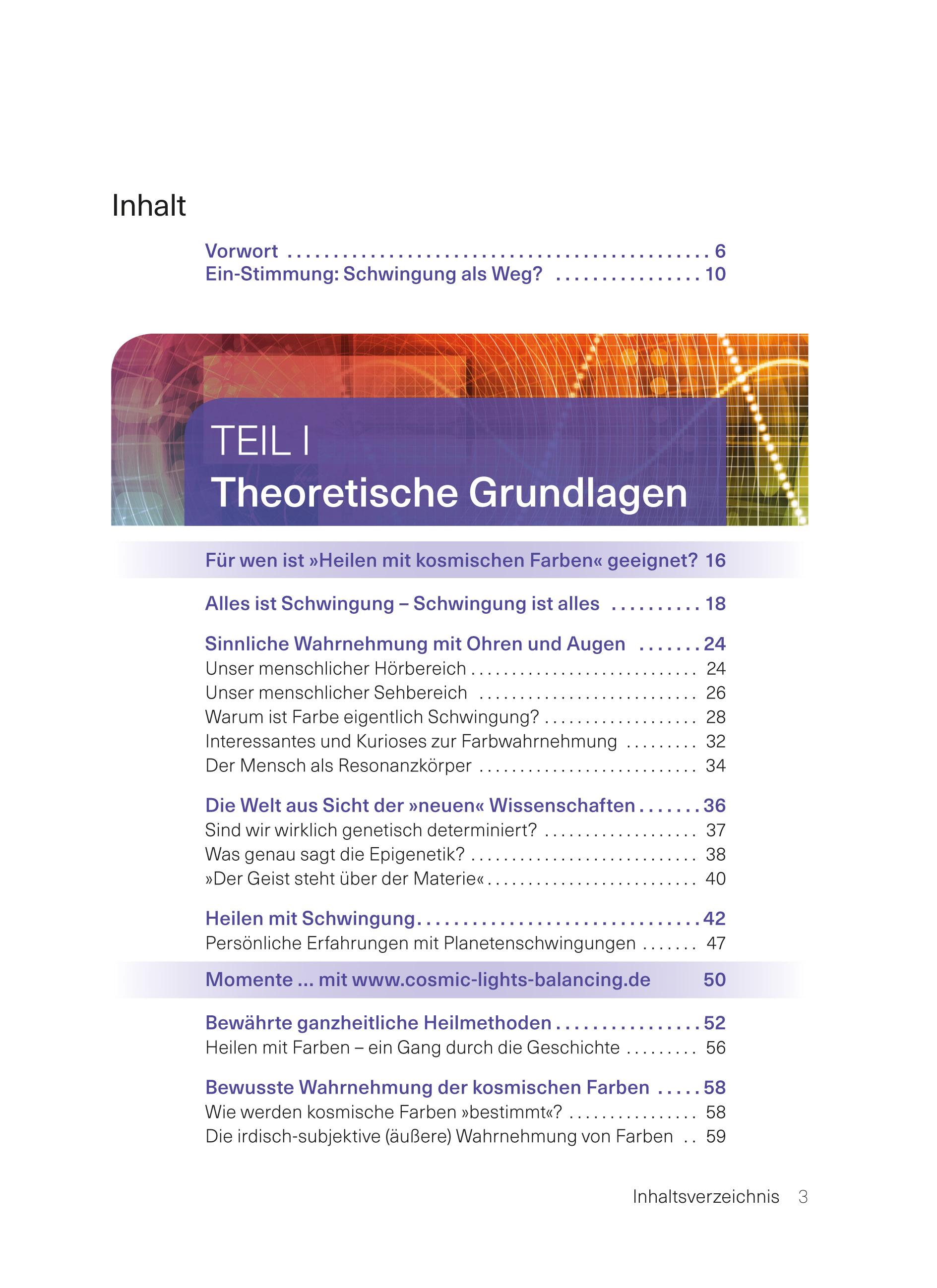 Beispielinhalt (Bild) Heilen mit kosmischen Farben