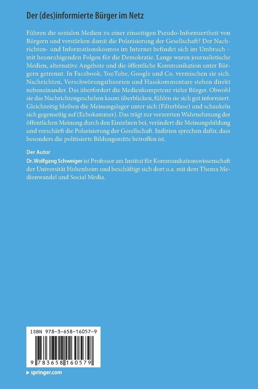 Rückseitencover Der (des)informierte Bürger im Netz