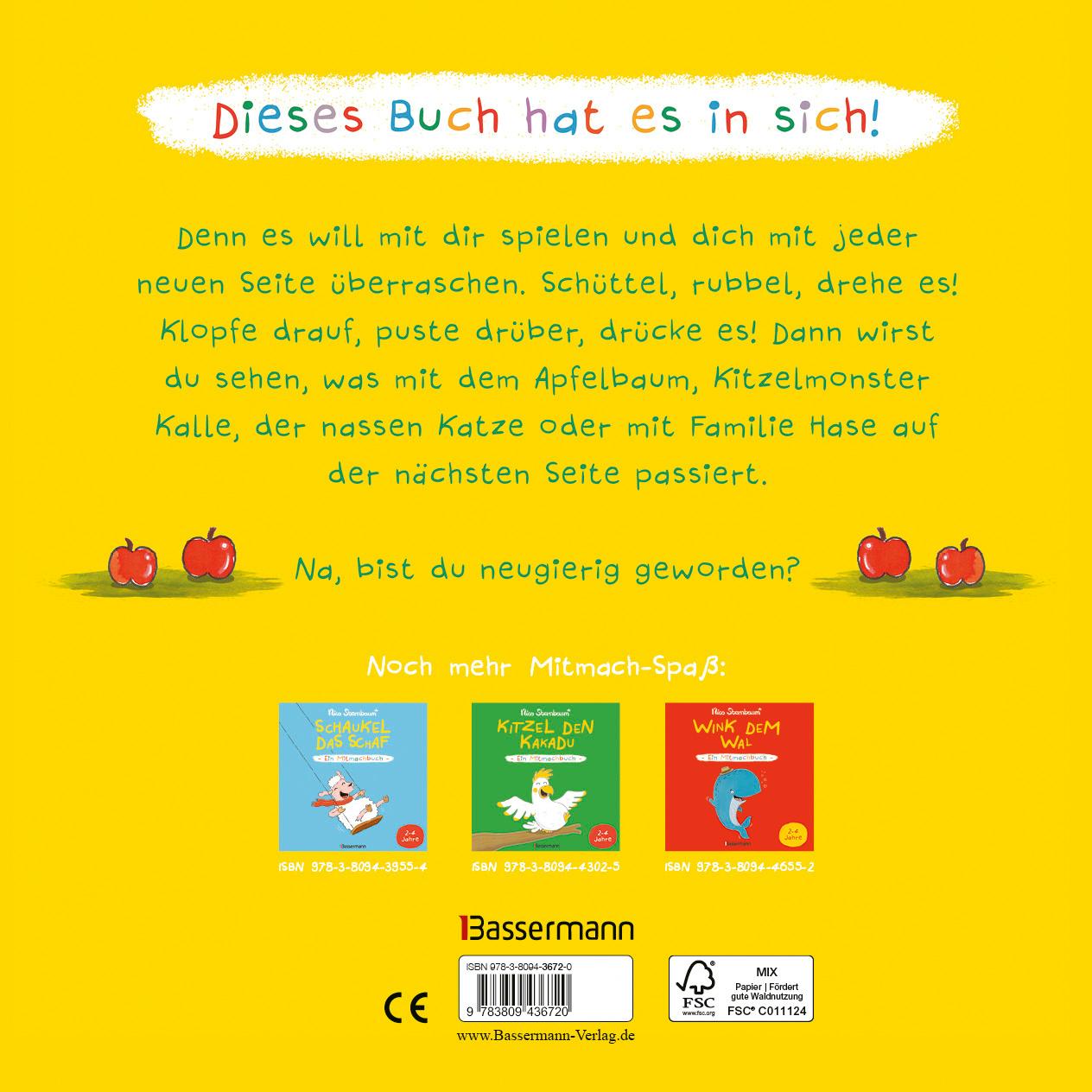 Beispielinhalt (Bild) Schüttel den Apfelbaum - Ein Mitmachbuch. Für Kinder von 2 bis 4 Jahren