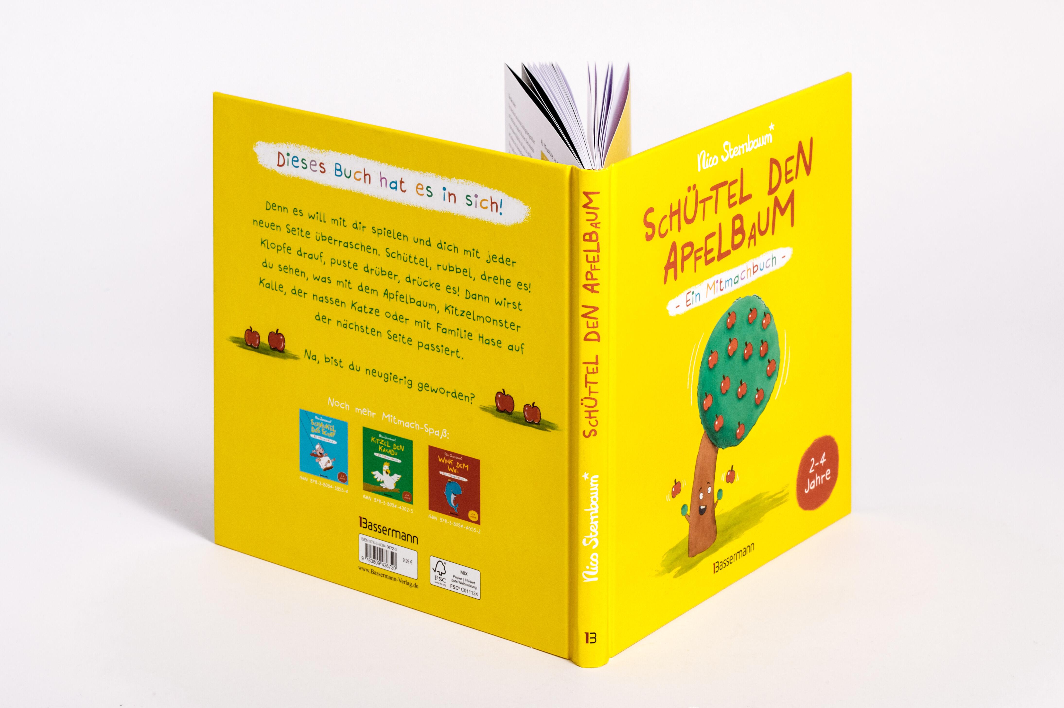 Beispielinhalt (Bild) Schüttel den Apfelbaum - Ein Mitmachbuch. Für Kinder von 2 bis 4 Jahren