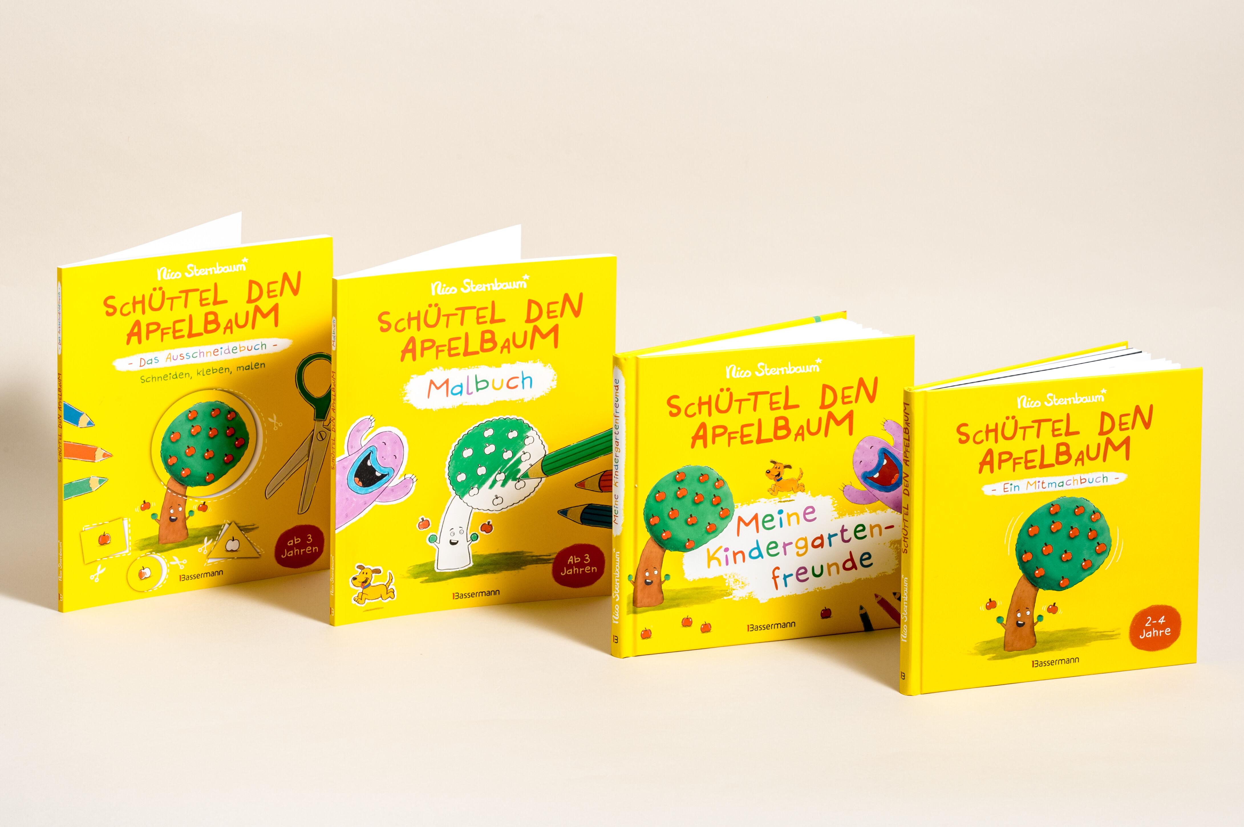 Beispielinhalt (Bild) Schüttel den Apfelbaum - Ein Mitmachbuch. Für Kinder von 2 bis 4 Jahren