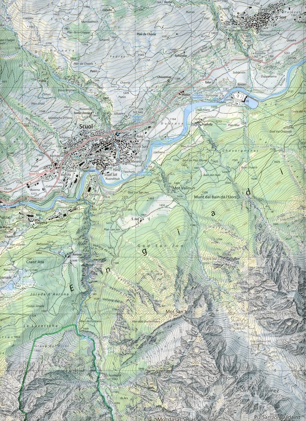 Beispielinhalt (Bild) Swisstopo 1 : 25 000 Scuol