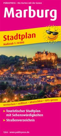 Vorderes Coverbild Marburg. Stadtplan 1:14 000