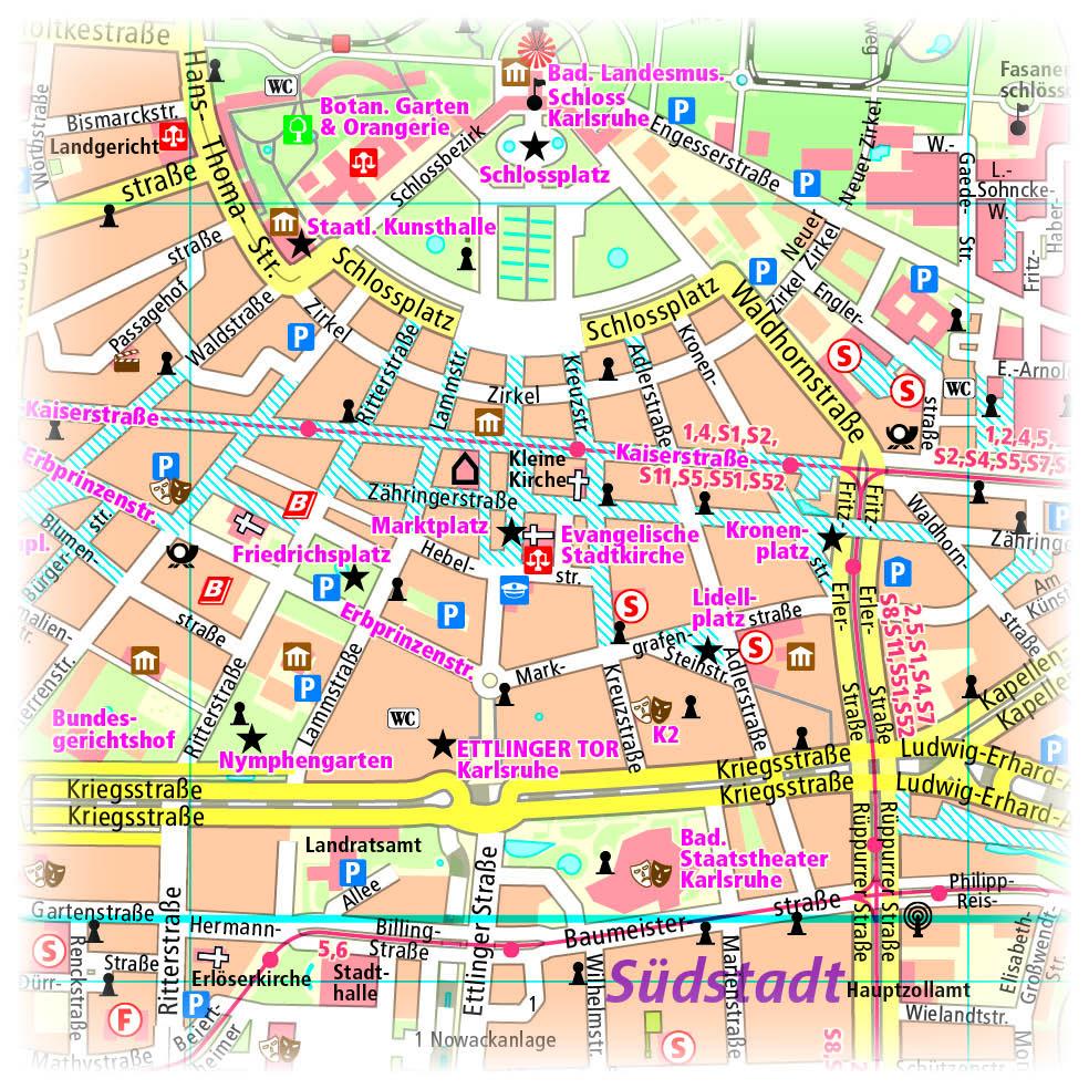 Beispielinhalt (Bild) Karlsruhe. Stadtplan