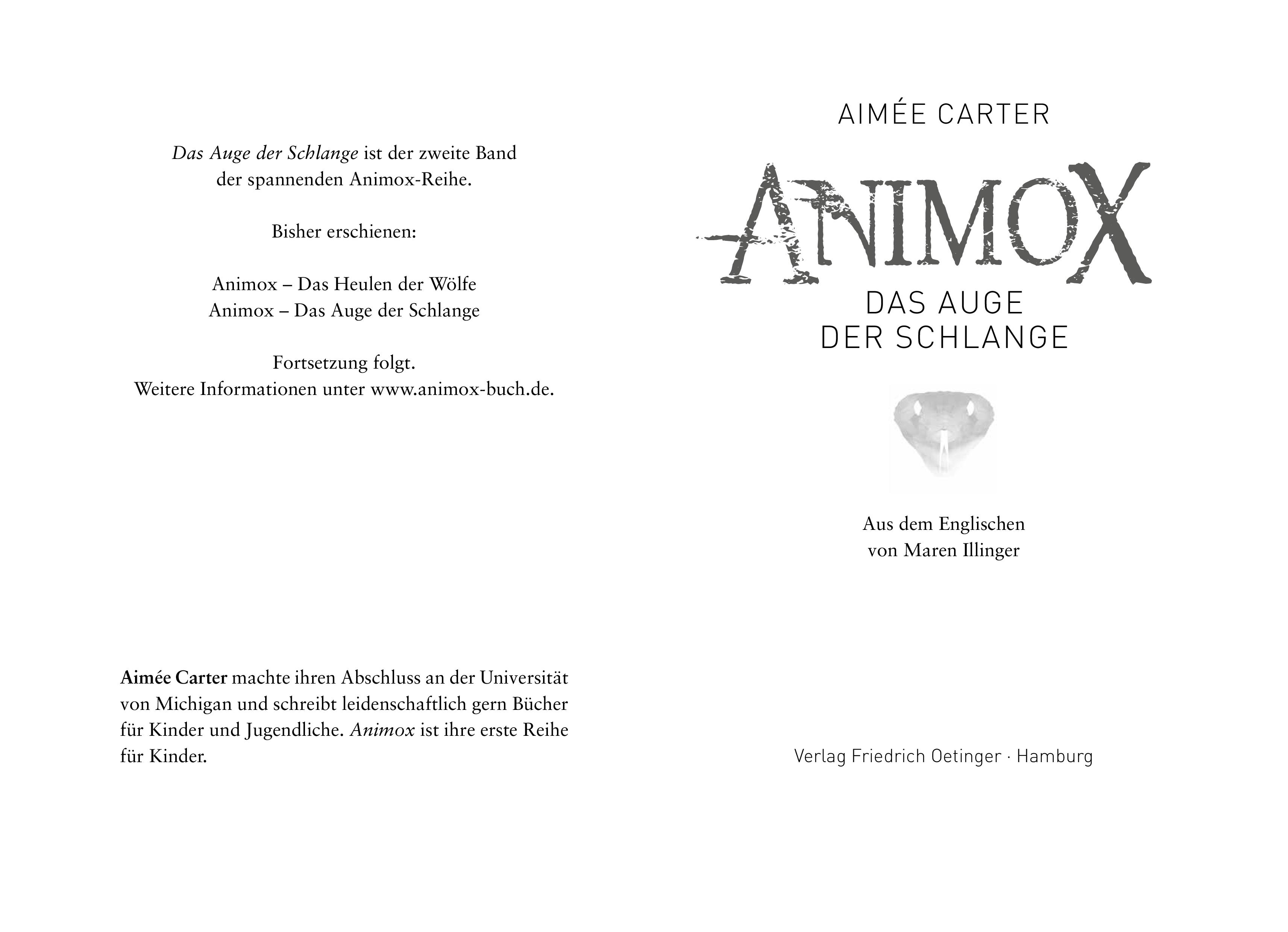 Beispielinhalt (Bild) Animox 02. Das Auge der Schlange