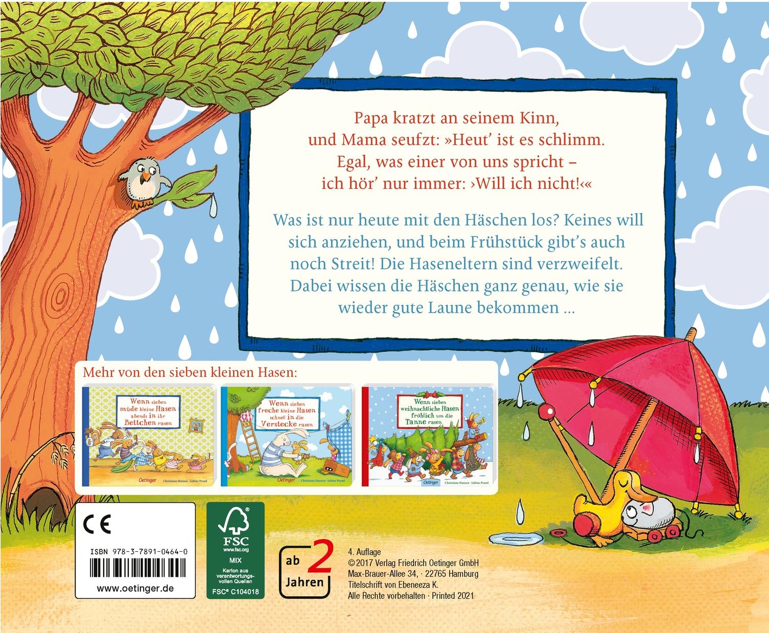 Rückseitencover Wenn sieben grummelige Hasen quietschvergnügt durch Pfützen rasen