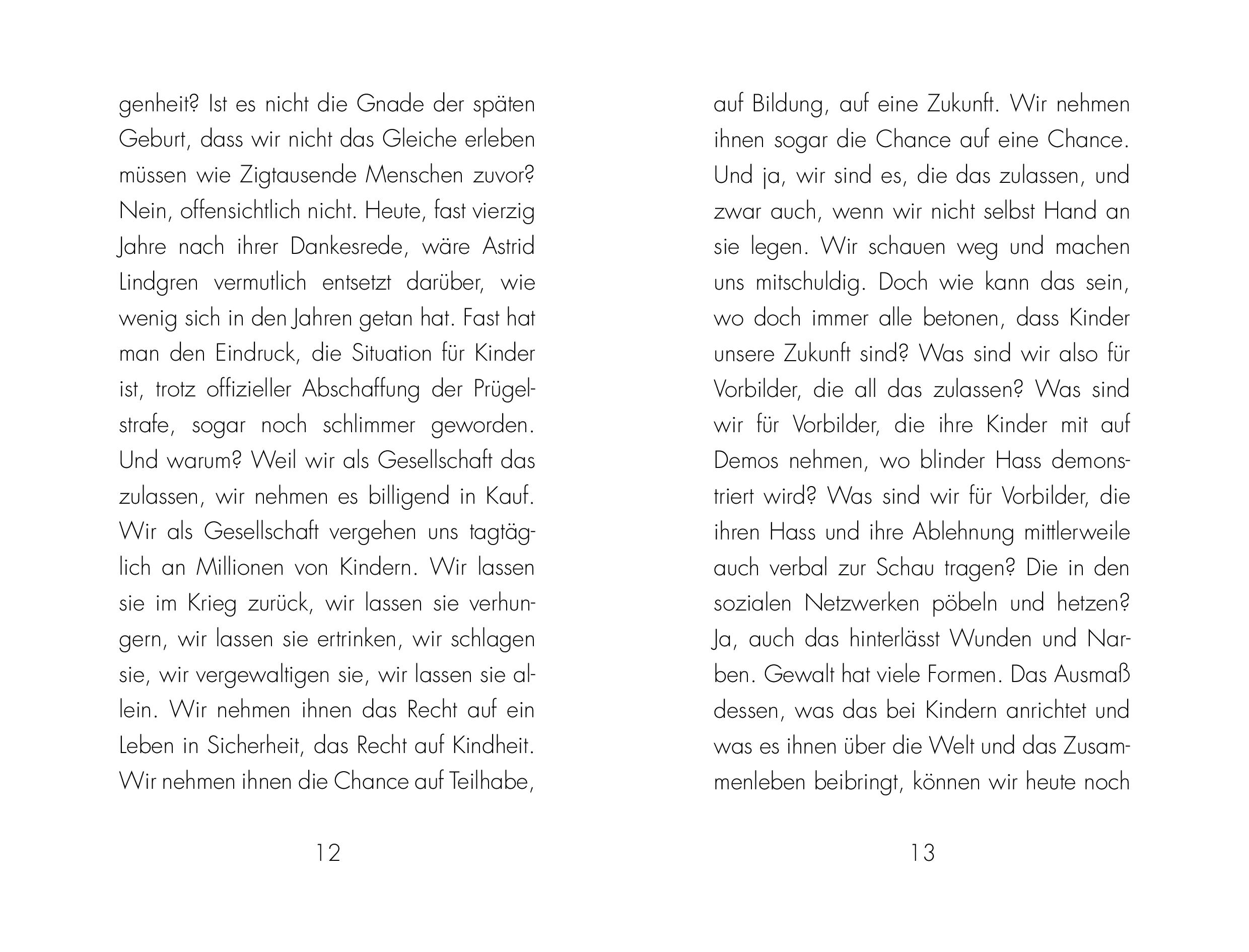 Beispielinhalt (Bild) Niemals Gewalt!