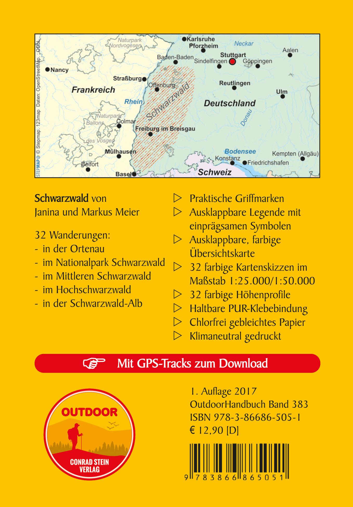 Rückseitencover 32 Wanderungen Schwarzwald